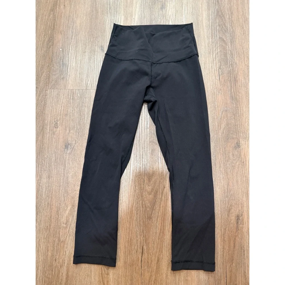 Lululemon wunder crop Leggings Black Women's Size‎ 4 - Picture 3 of 7